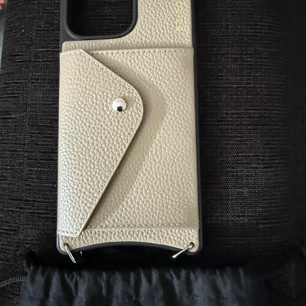 Bandolier Tan Leather Phone Case with Textured Design